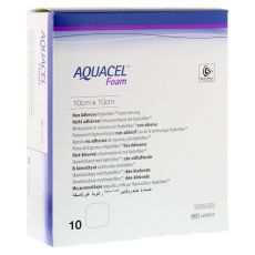 AQUACEL Foam nicht adhäsiv 10x10 cm Verband (PZN 08999799)