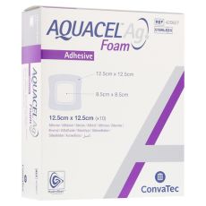 AQUACEL Ag Foam adhäsiv 12,5x12,5 cm Verband (PZN 09060239)