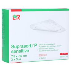SUPRASORB P sensitive PU-Schaumv.border 7,5x7,5cm (PZN 16602497)