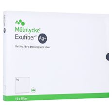EXUFIBER Ag+ 15x15 cm gelbild.Faserverb.m.Silber (PZN 14021649)