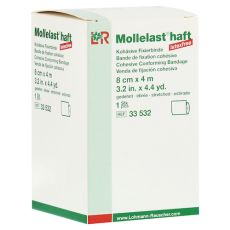 MOLLELAST haft Binden latexfrei 8 cmx4 m weiß (PZN 09886117)
