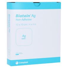 BIATAIN Ag Schaumverband 10x10 cm nicht haftend (PZN 10781926)