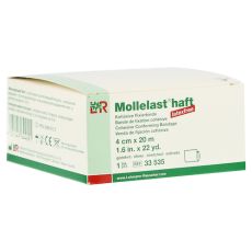 MOLLELAST haft Binden latexfrei 4 cmx20 m weiß (PZN 09886152)
