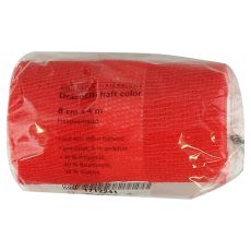 DRACOELFI haft color Fixierbinde 8 cmx4 m rot (PZN 09780241)