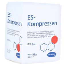 ES-KOMPRESSEN unsteril 10x10 cm 8fach (PZN 00475269)