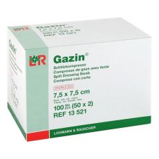 GAZIN Schlitzkompressen 7,5x7,5 cm steril 8fach (PZN 01511731)