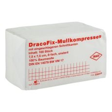 DRACOFIX OP-Kompressen 7,5x7,5 cm unsteril 8fach (PZN 02268505)