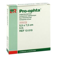 PRO-OPHTA Kompressen 5,5x7,5 cm steril einz. (PZN 02754217)
