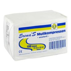 ERENA UNSTERIL Mullkompr.10x10 cm 8fach (PZN 03305415)