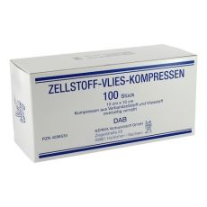 ZELLSTOFF VLIES KOMPRESSEN 10x10 cm unsteril (PZN 04096534)