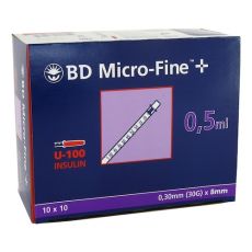 BD MICRO-FINE+ Insulinspr.0,5 ml U100 8 mm (PZN 07468077)