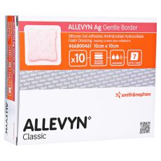ALLEVYN Ag Gentle Border 10x10 cm Wundverband (PZN 10999513)