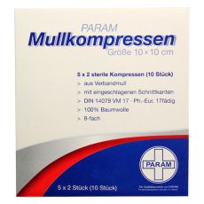 MULLKOMPRESSEN 10x10 cm steril 8fach (PZN 03856109)