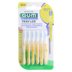 GUM TRAV-LER 1,3mm Tanne gelb Interdental+6Kappen (PZN 09714356)