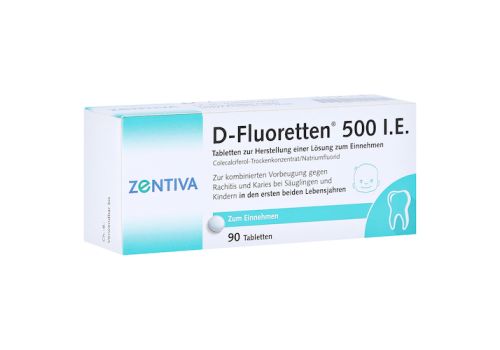 D-Fluoretten 500 I.E. Tabl.z.Herst.e.Lsg.z.Einnehmen – PZN 01610137 (PZN 01610137)