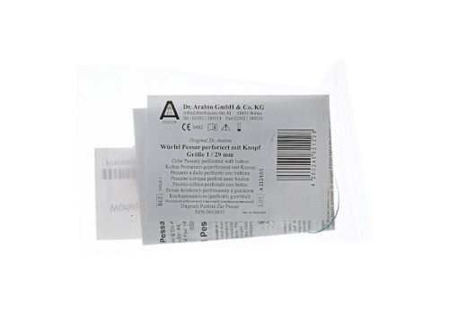 ARABIN Würfel Pessar perforiert 29 mm Gr.1 – PZN 00633857 (PZN 00633857)