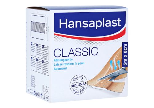 Hansaplast Classic Pflaster 8 cmx5 m – PZN 07577582 (PZN 07577582)