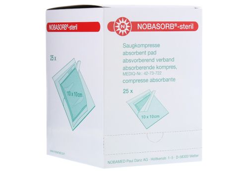 NOBASORB-steril Saugkompressen 10x10 cm P1 – PZN 11606007 (PZN 11606007)