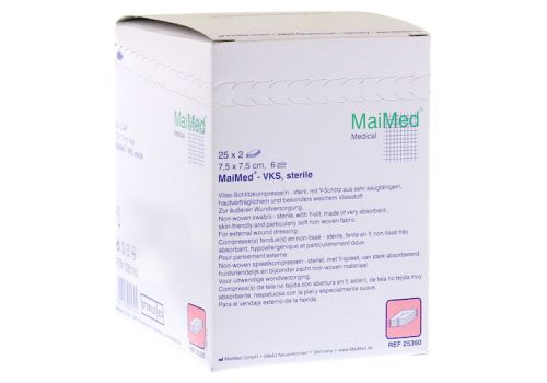 VLIES-SCHLITZKOMPRESSEN 7,5x7,5 cm steril 6fach – PZN 01280160 (PZN 01280160)
