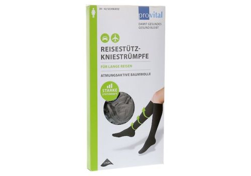 PROVITAL Reisekniestrümpfe Gr.39-42 schwar.Baumw. – PZN 09519821 (PZN 09519821)