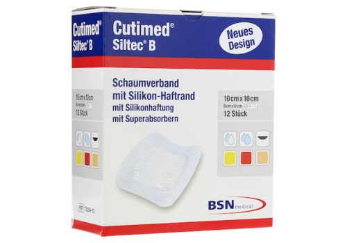 CUTIMED Siltec B Schaumverb.10x10 cm m.Haftr. – PZN 10204198 (PZN 10204198)