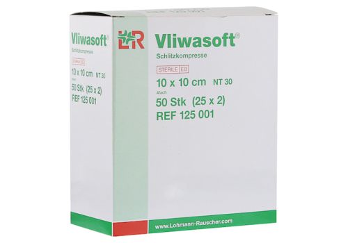 VLIWASOFT Schlitzkompressen 10x10 cm steril – PZN 09312528 (PZN 09312528)