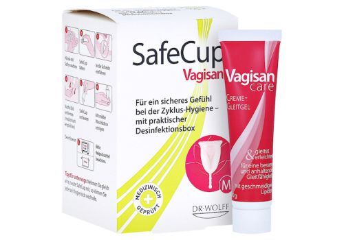 SAFECUP Vagisan Menstruationstasse Gr.M + gratis VagisanCare Creme-Gleitgel 10g – PZN 14331083 (PZN 14331083)