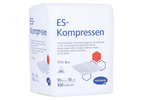 ES-Kompressen 10x10 cm 8fach unsteril – PZN 01447223 (PZN 01447223)