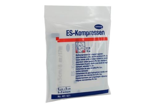 ES-KOMPRESSEN steril 5x5 cm 8fach – PZN 01407100 (PZN 01407100)