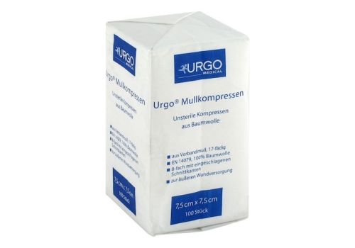 URGO MULLKOMPRESSEN 7,5x7,5 cm unsteril – PZN 06187910 (PZN 06187910)