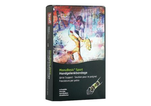 BORT ManuBasic Sport Bandage li.M schw./grün – PZN 02740178 (PZN 02740178)