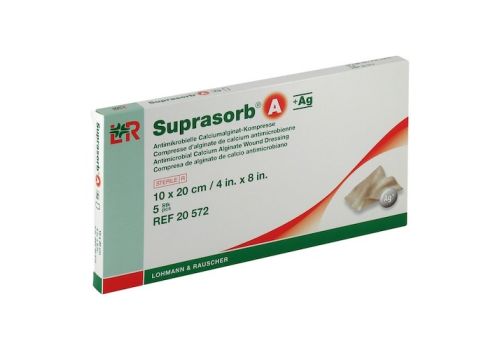 SUPRASORB A+Ag Antimik.Cal.Alginat Kompr.10x20 cm – PZN 04829534 (PZN 04829534)