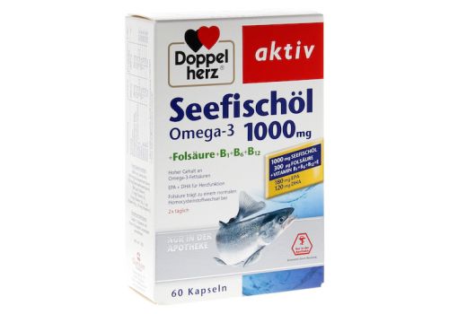 Doppelherz aktiv Seefischöl Omega-3 1.000 mg + Folsäure + B1 + B6 + B12 Kapseln – PZN 06583675 (PZN 06583675)