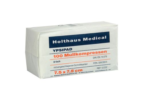 MULLKOMPRESSEN Ypsipad 7,5x7,5 cm unsteril 8fach – PZN 03262835 (PZN 03262835)