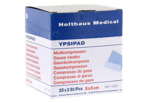 Mullkompressen Ypsipad 5x5 cm steril 8fach – PZN 03214919 (PZN 03214919)