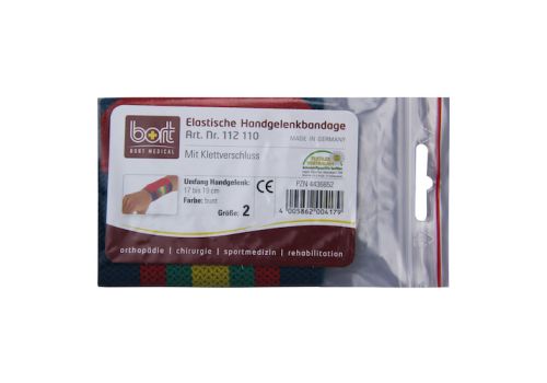 BORT Handgelenkbandage m.Klettverschl.Gr.2 bunt – PZN 04436852 (PZN 04436852)