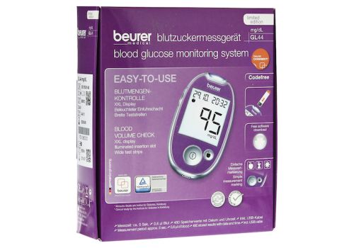 BEURER GL44 Blutzuckermessgerät mg/dl lila – PZN 08600001 (PZN 08600001)