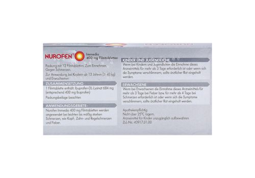 Nurofen Immedia 400mg – PZN 08794442 (PZN 08794442)