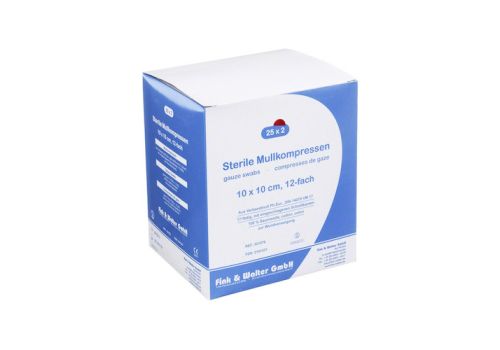 MULLKOMPRESSEN 10x10 cm steril 12fach – PZN 02141331 (PZN 02141331)