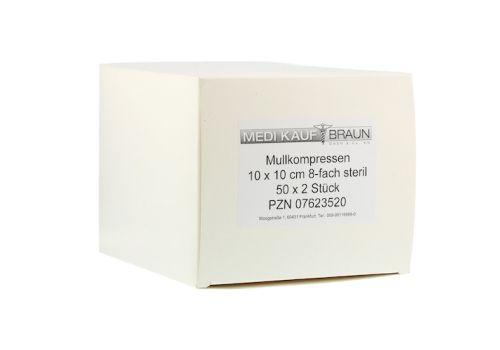 MULLKOMPRESSEN 10x10 cm steril – PZN 07623520 (PZN 07623520)