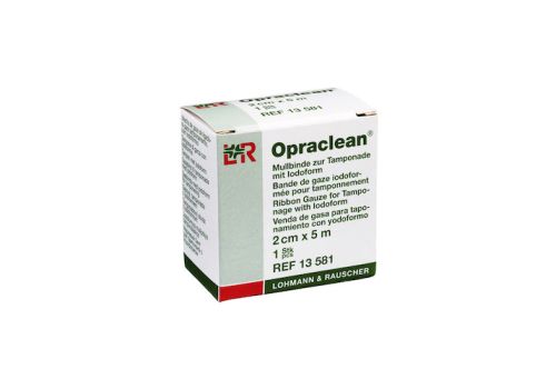 OPRACLEAN Mullbinde z.Tampon.m.Jodoform 2 cmx5 m – PZN 04436906 (PZN 04436906)