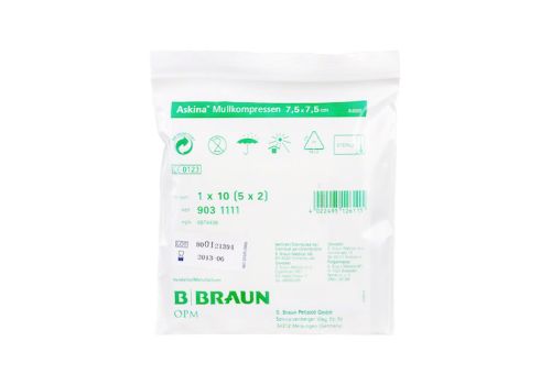 ASKINA Mullkompressen 7,5x7,5 cm steril – PZN 06874438 (PZN 06874438)