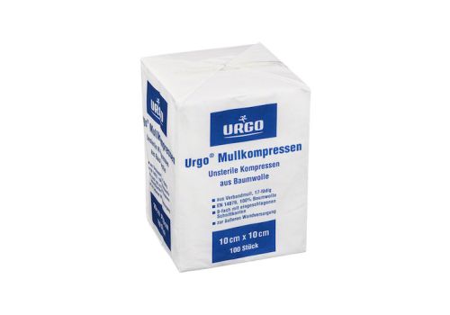 URGO MULLKOMPRESSEN 10x10 cm unsteril – PZN 06187927 (PZN 06187927)