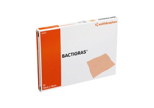 BACTIGRAS antiseptische Paraffingaze 10x10 cm – PZN 08407379 (PZN 08407379)