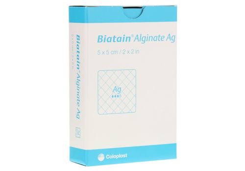 BIATAIN Alginate Ag Kompressen 5x5 cm mit Silber – PZN 01406448 (PZN 01406448)