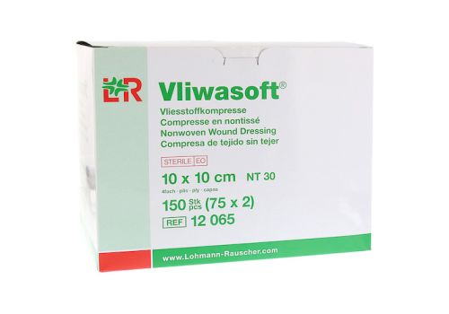 VLIWASOFT Vlieskompressen 10x10 cm steril 4l. – PZN 06325588 (PZN 06325588)