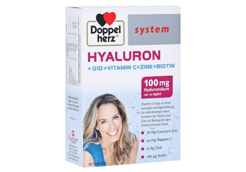 Doppelherz system Hyaluron + Q10 + Vitamin C + Zink + Biotin – PZN 10757454 (PZN 10757454)