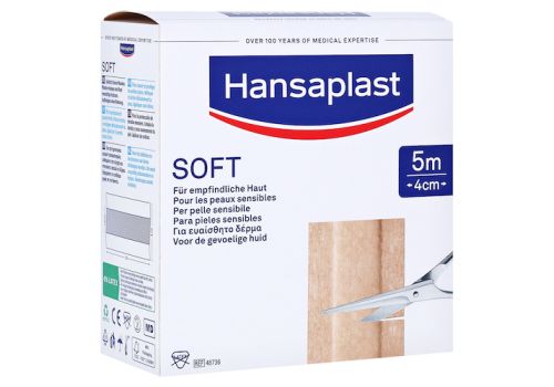 HANSAPLAST Soft Pflaster 4 cmx5 m Rolle – PZN 08861291 (PZN 08861291)