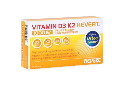 VITAMIN D3 K2 Hevert plus Ca Mg 1.000 I.E./2 Kaps. – PZN 16336937 (PZN 16336937)