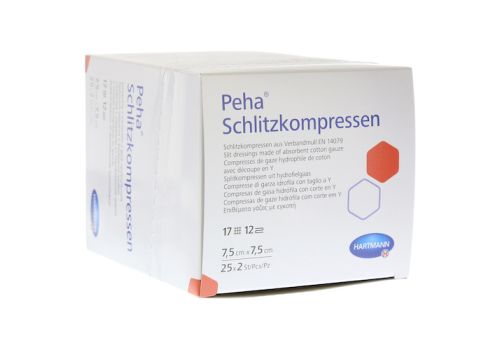 PEHA SCHLITZKOMPRESSEN 7,5x7,5 cm steril – PZN 02725032 (PZN 02725032)